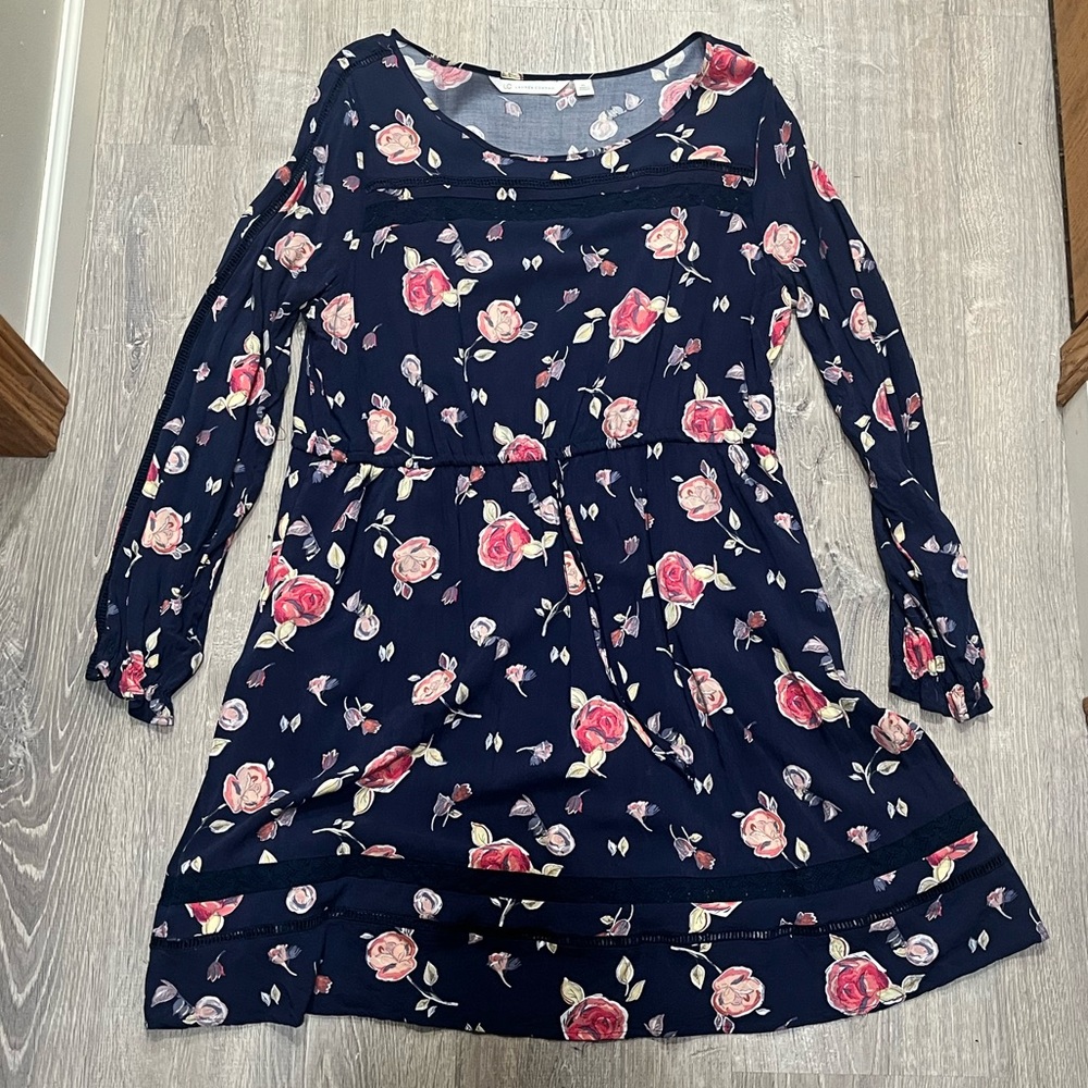 Lauren Conrad Long Sleeve Dress with Crochet Details, Size XL